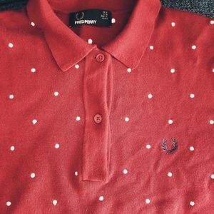 Fred Perry knitwear burgundy polka dot polo